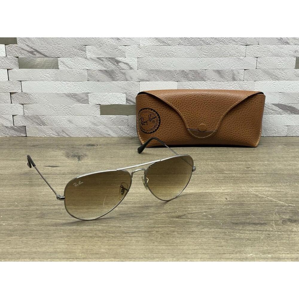 Ray Ban RB 3025 004/51 Aviator Large Metal Gunmetal Sunglasses 58-14 2N *READ*